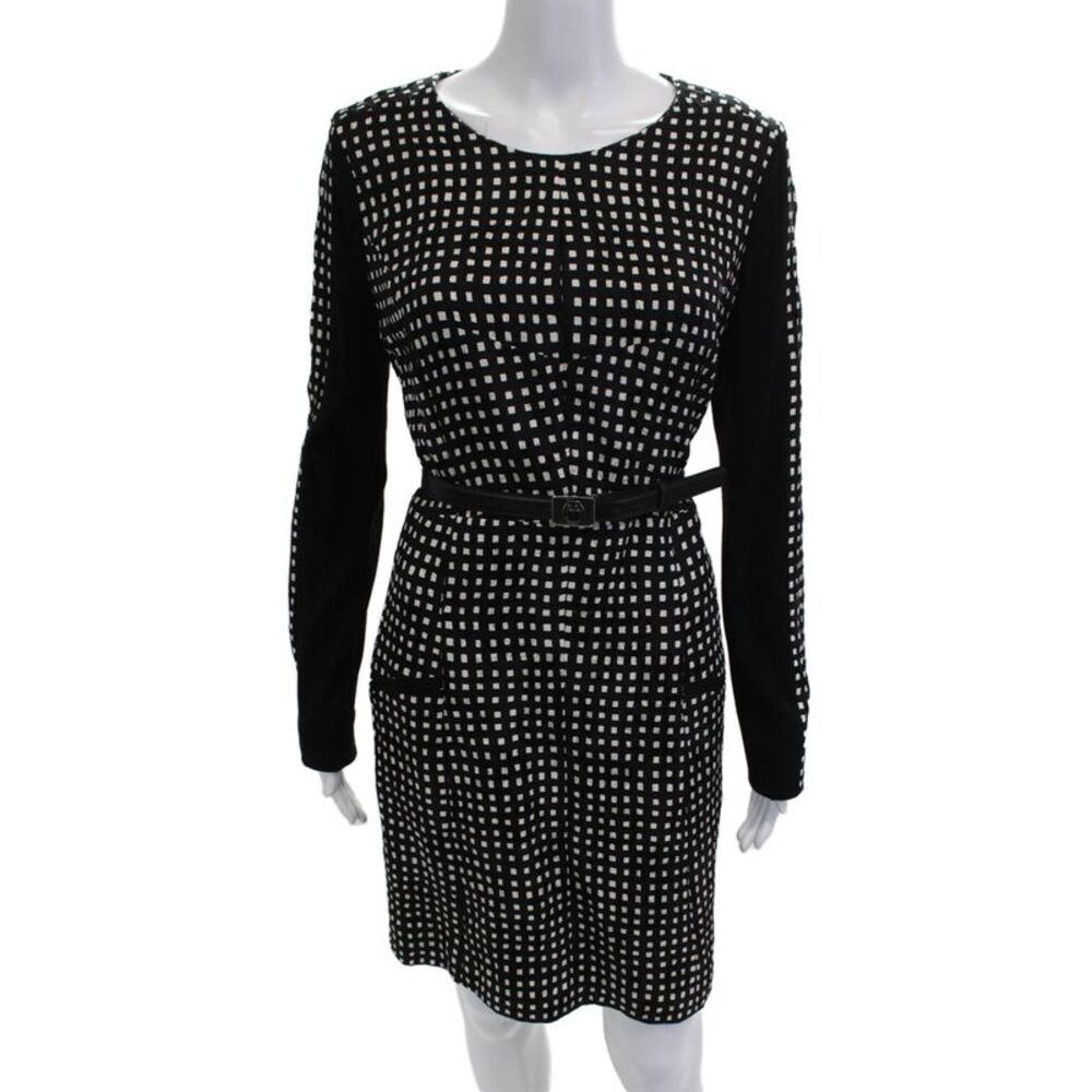 Jason Wu Womens Black Wool Sheath Dress Knee Length Long Sleeve Buckle Size S